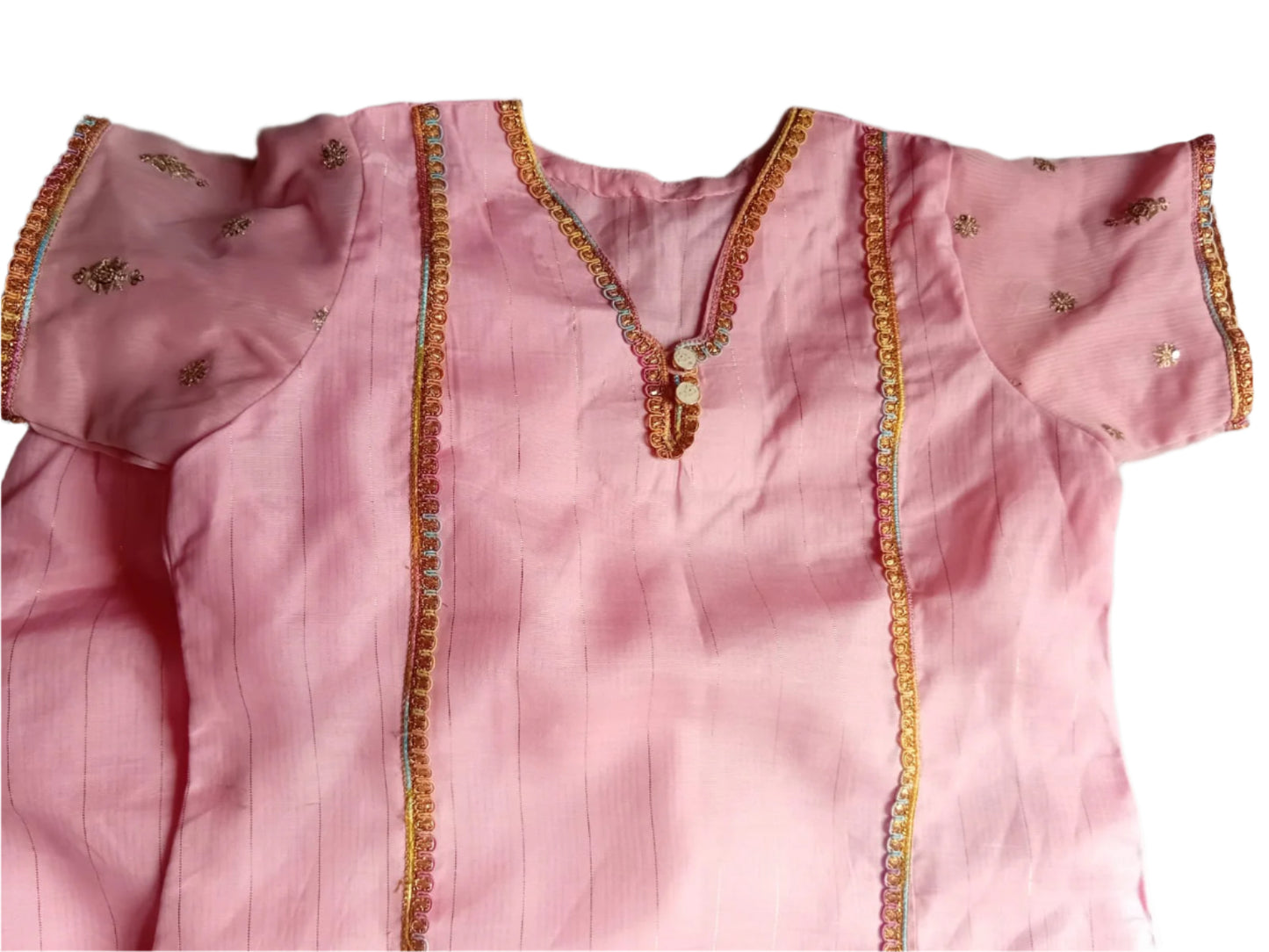 2 Piece Lawn stitched dress for girls - Pink 28