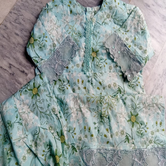Stitched 2 piece Lawn dress for baby Girls