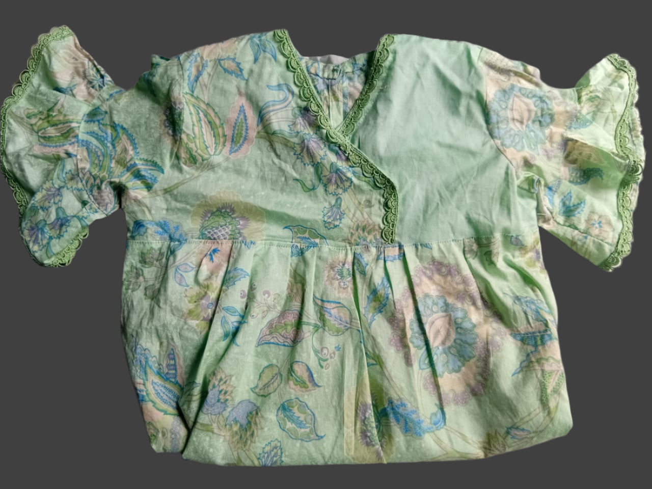 Stitched Light green shirt for girls