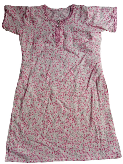 Stitched White floral Shirt for Girls