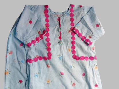 2 Piece Lawn stitched dress for girls