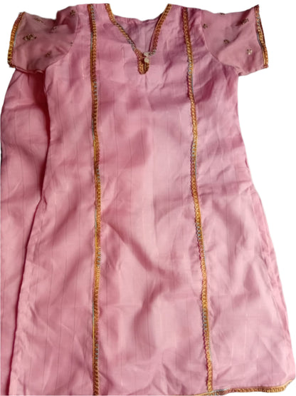 2 Piece Lawn stitched dress for girls - Pink 28